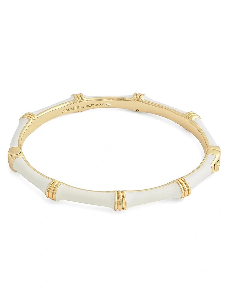 Anabel Aram Women's Bamboo 18K-Gold-Plated & Enamel Hinged Bangle | Thumbnail 3 Anabel Aram Women's Bamboo 18K-Gold-Plated & Enamel Hinged Bangle | Thumbnail 3