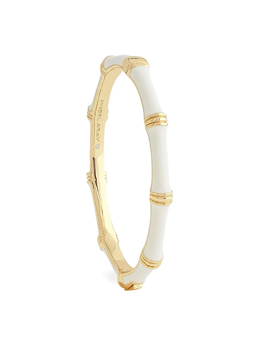 Anabel Aram Women's Bamboo 18K-Gold-Plated & Enamel Hinged Bangle | Thumbnail 4 Anabel Aram Women's Bamboo 18K-Gold-Plated & Enamel Hinged Bangle | Thumbnail 4