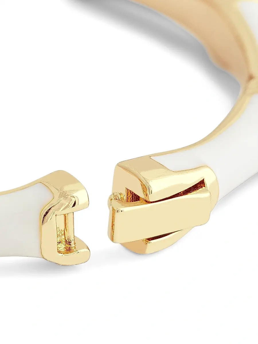 Anabel Aram Women's Bamboo 18K-Gold-Plated & Enamel Hinged Bangle | Thumbnail 5 Anabel Aram Women's Bamboo 18K-Gold-Plated & Enamel Hinged Bangle | Thumbnail 5