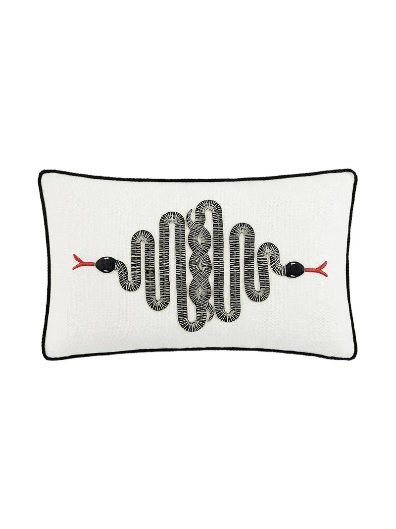 Jonathan Adler Snake Embroidered Pillow