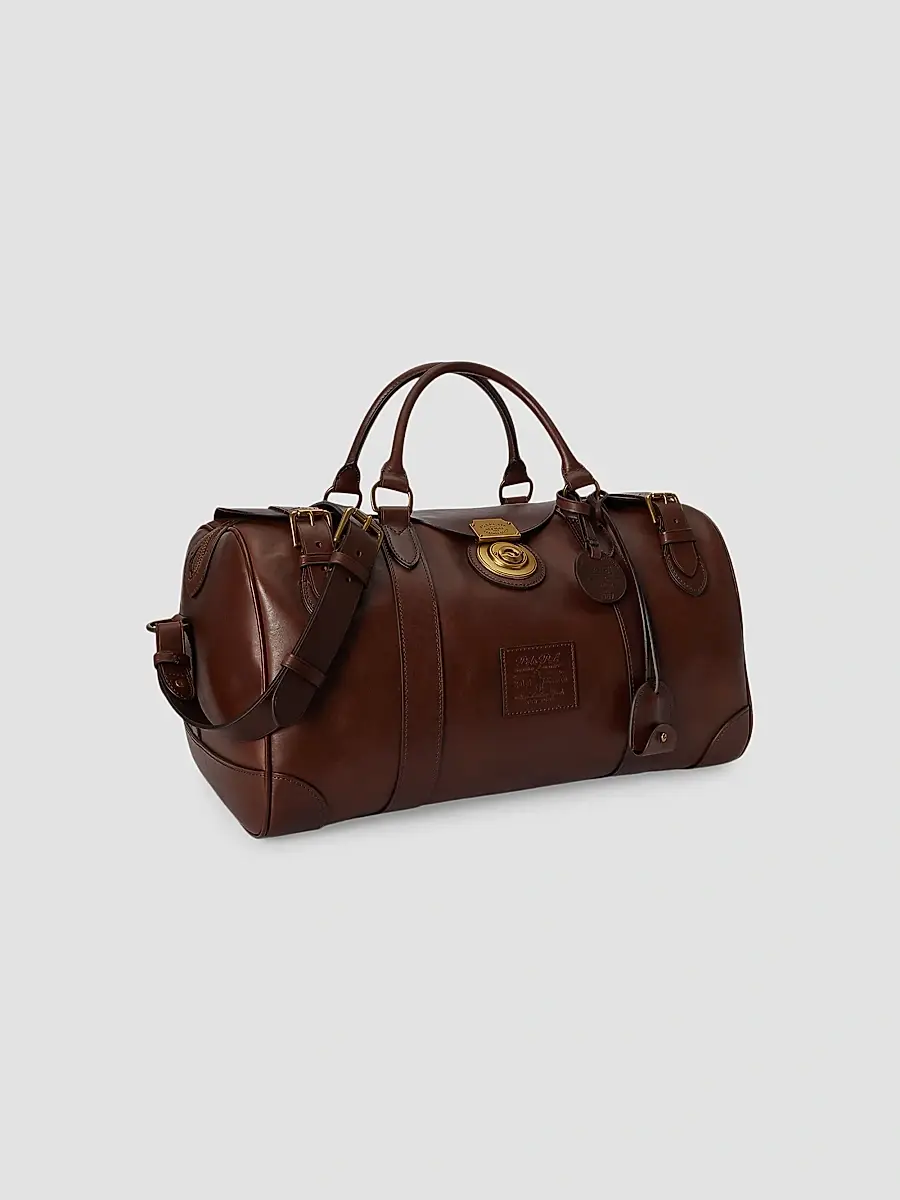 Polo Ralph Lauren Men's Heritage Lock Small Leather Duffel Bag | Thumbnail 2 Polo Ralph Lauren Men's Heritage Lock Small Leather Duffel Bag | Thumbnail 2