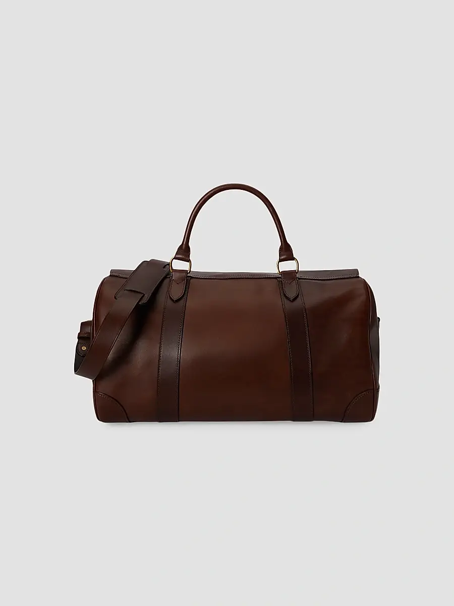 Polo Ralph Lauren Men's Heritage Lock Small Leather Duffel Bag | Thumbnail 3 Polo Ralph Lauren Men's Heritage Lock Small Leather Duffel Bag | Thumbnail 3