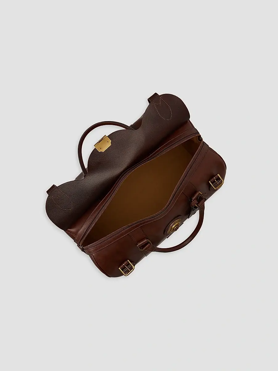 Polo Ralph Lauren Men's Heritage Lock Small Leather Duffel Bag | Thumbnail 4 Polo Ralph Lauren Men's Heritage Lock Small Leather Duffel Bag | Thumbnail 4