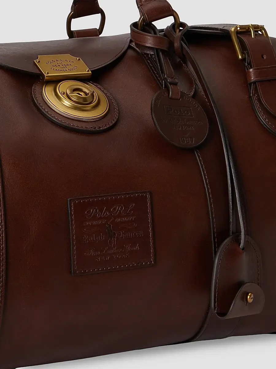 Polo Ralph Lauren Men's Heritage Lock Small Leather Duffel Bag | Thumbnail 5 Polo Ralph Lauren Men's Heritage Lock Small Leather Duffel Bag | Thumbnail 5
