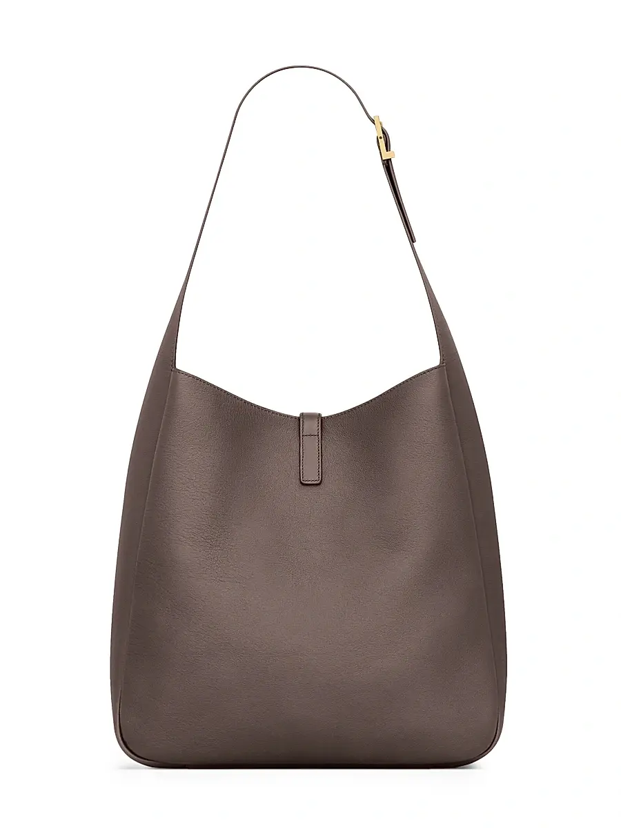 Saint Laurent Women's Le 5 À 7 Supple Large Shoulder Bag in Grained Leather - Arabica | Thumbnail 2 Saint Laurent Women's Le 5 À 7 Supple Large Shoulder Bag in Grained Leather - Arabica | Thumbnail 2