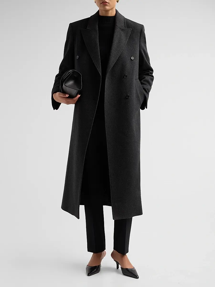 Loulou de Saison Women's Rosco Wool Double-Breasted Coat | Thumbnail 2 Loulou de Saison Women's Rosco Wool Double-Breasted Coat | Thumbnail 2