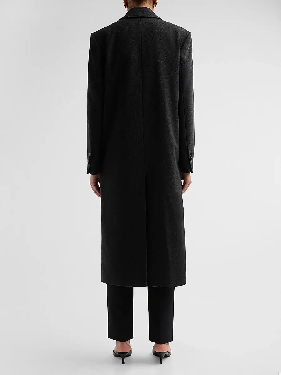 Loulou de Saison Women's Rosco Wool Double-Breasted Coat | Thumbnail 3 Loulou de Saison Women's Rosco Wool Double-Breasted Coat | Thumbnail 3