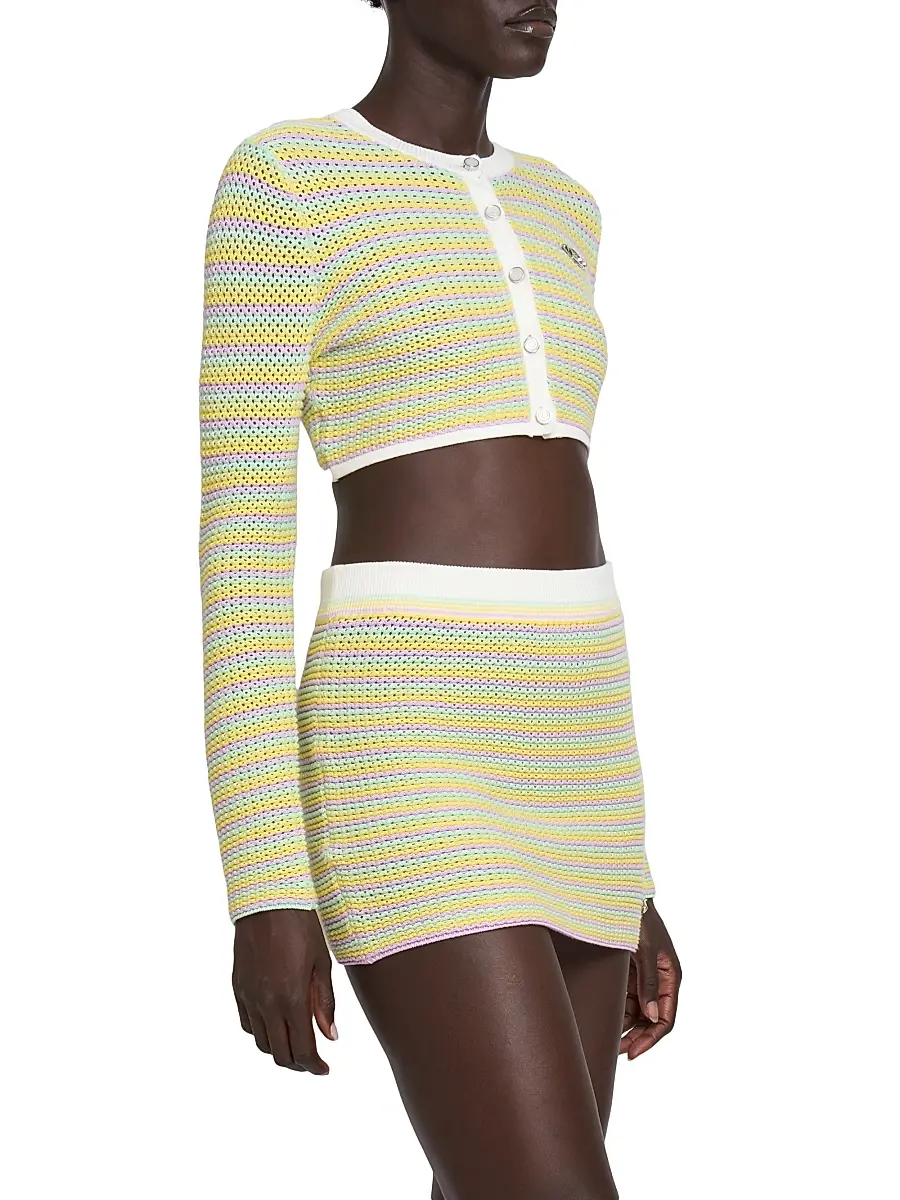 Casablanca Women's Bourgeois Striped Crop Cardigan | Thumbnail 4 Casablanca Women's Bourgeois Striped Crop Cardigan | Thumbnail 4