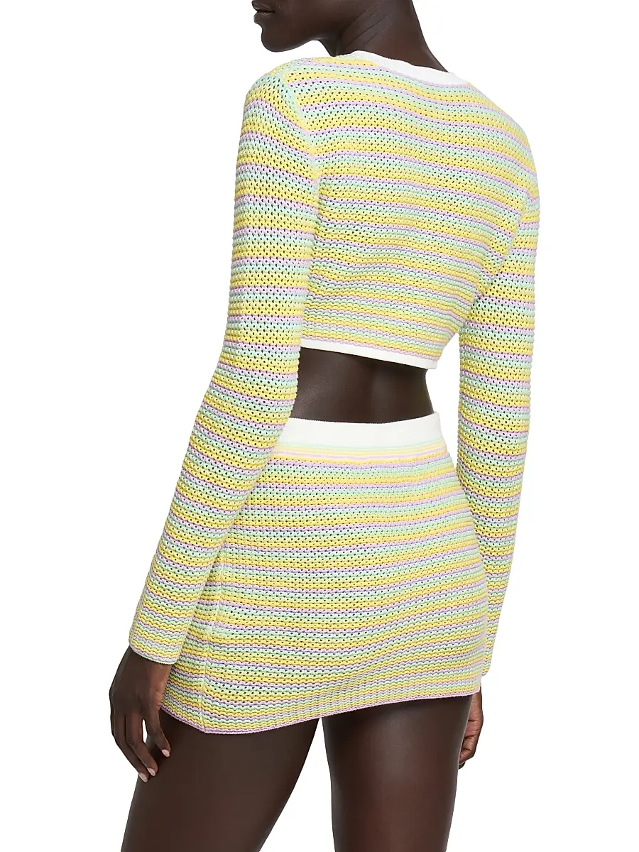 Casablanca Women's Bourgeois Striped Crop Cardigan | Thumbnail 5 Casablanca Women's Bourgeois Striped Crop Cardigan | Thumbnail 5