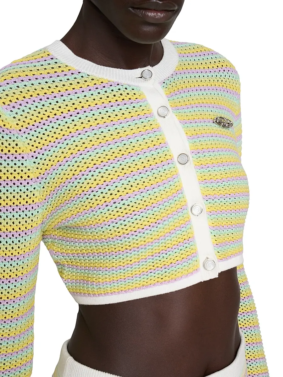 Casablanca Women's Bourgeois Striped Crop Cardigan | Thumbnail 6 Casablanca Women's Bourgeois Striped Crop Cardigan | Thumbnail 6