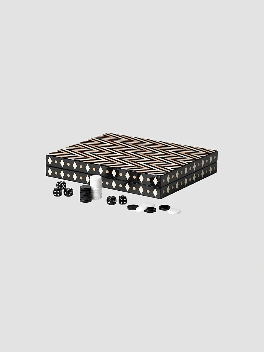 Printworks Geometric Lacquered Backgammon Set | Thumbnail 5 Printworks Geometric Lacquered Backgammon Set | Thumbnail 5