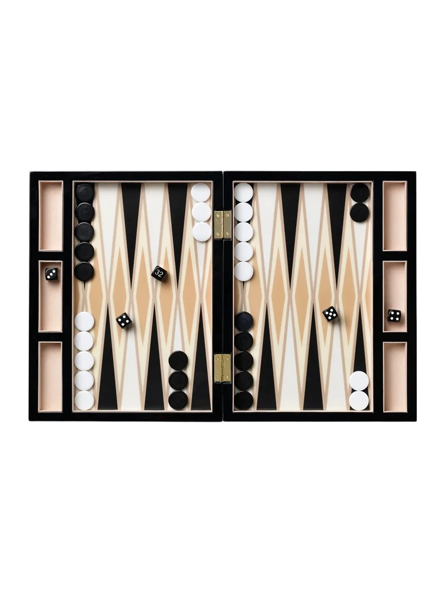 Printworks Geometric Lacquered Backgammon Set