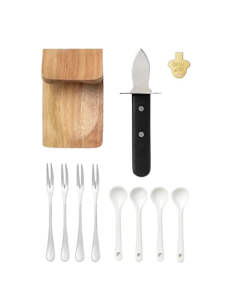 Printworks The Essentials 11-Piece Oyster & Caviar Tool Set