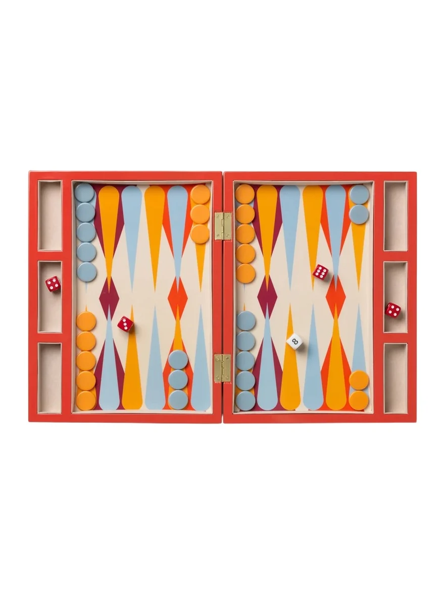 Printworks Geometric Lacquered Backgammon Set