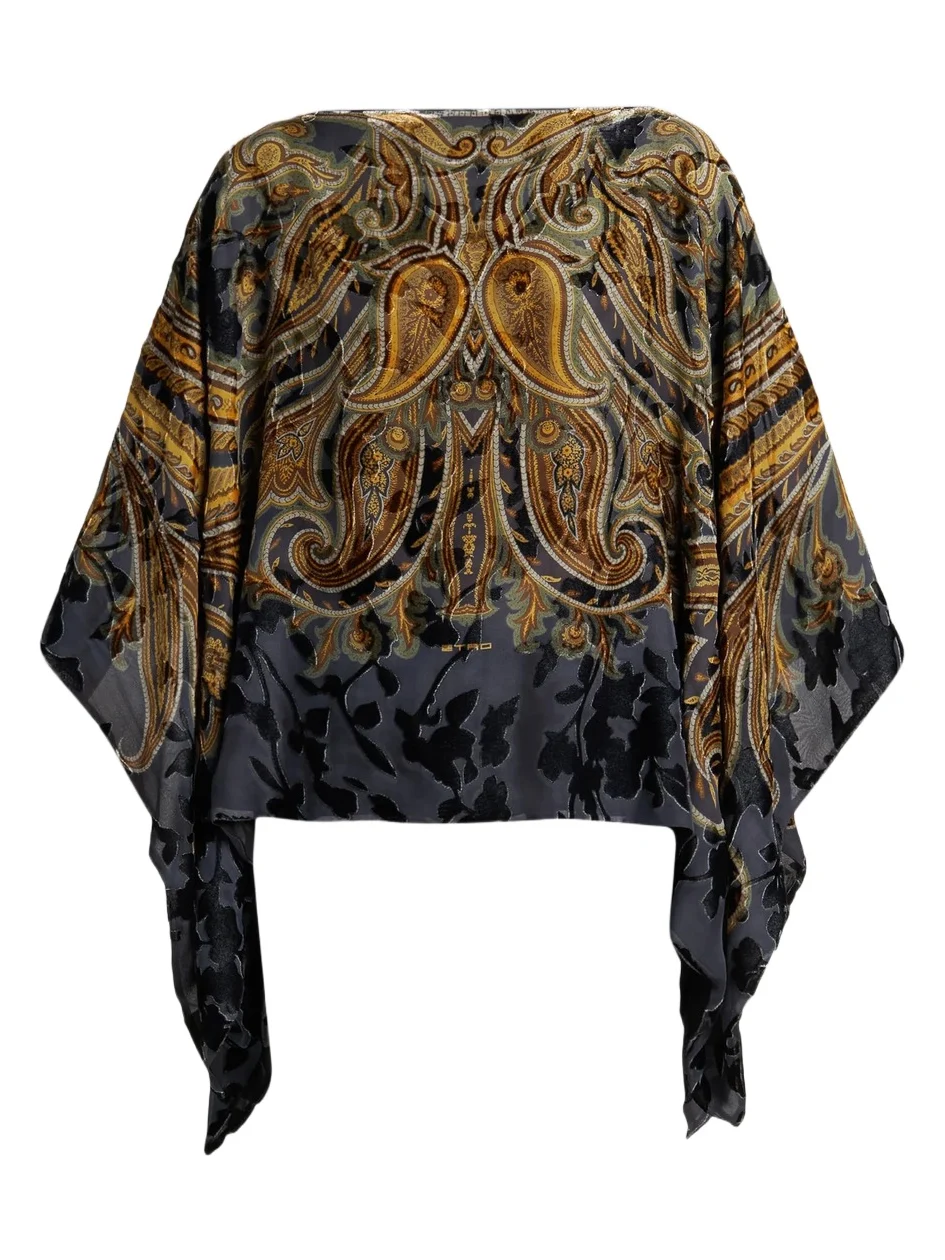 Women's Paisley Draped Poncho Women's Paisley Draped Poncho
