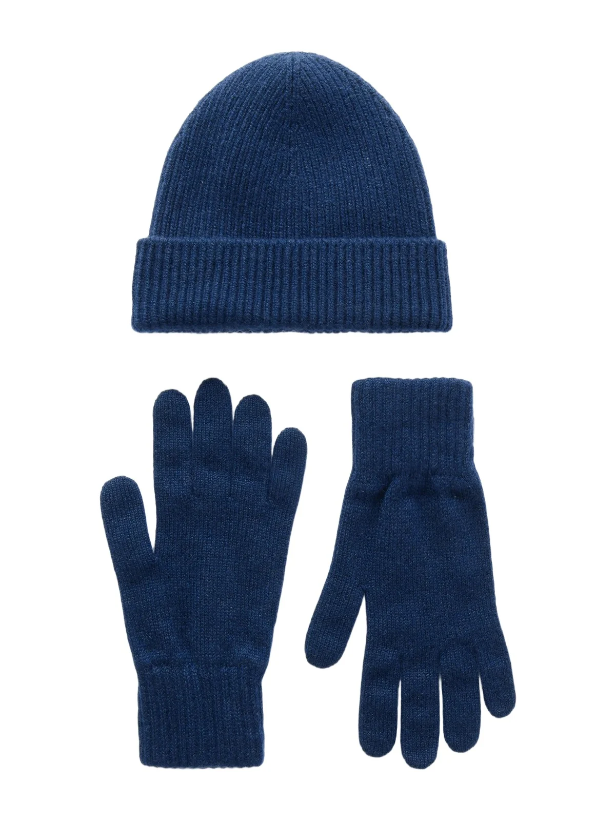 Ribbed Gloves and Beanie Cashmere Set - Men Ribbed Gloves and Beanie Cashmere Set - Men