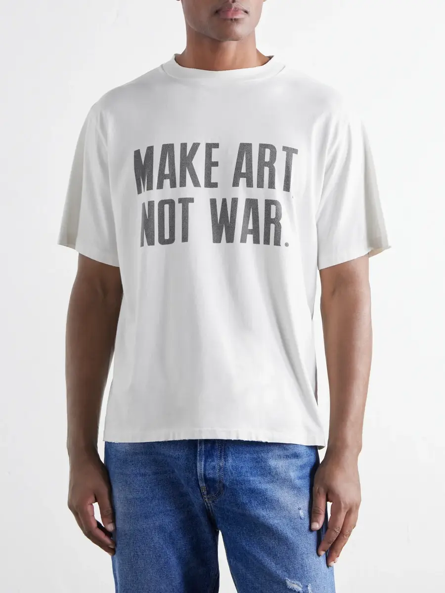 Remi Relief Make Art, Not War Printed Cotton-Jersey T-Shirt - Men | Thumbnail 3 Remi Relief Make Art, Not War Printed Cotton-Jersey T-Shirt - Men | Thumbnail 3