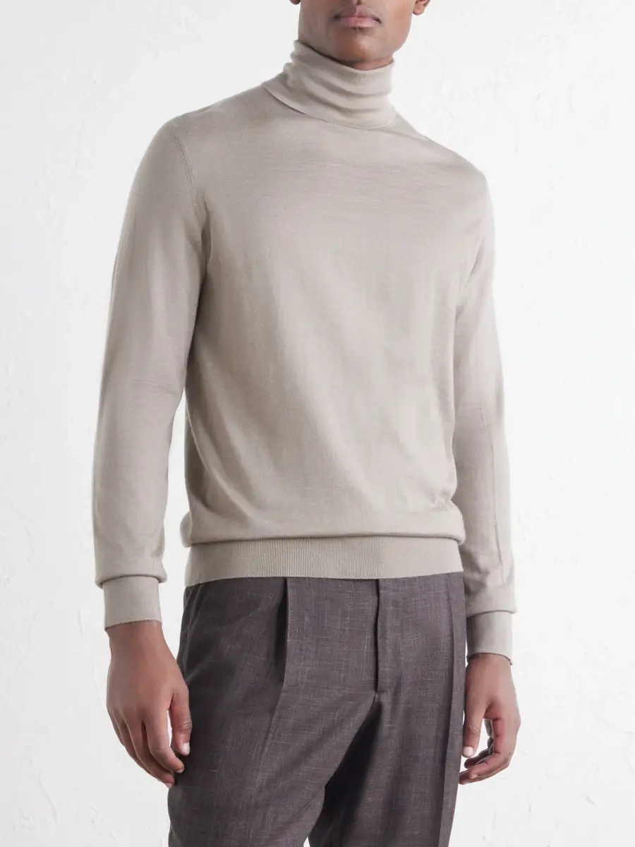 Zegna Cashmere and Silk-Blend Rollneck Sweater - Men | Thumbnail 3