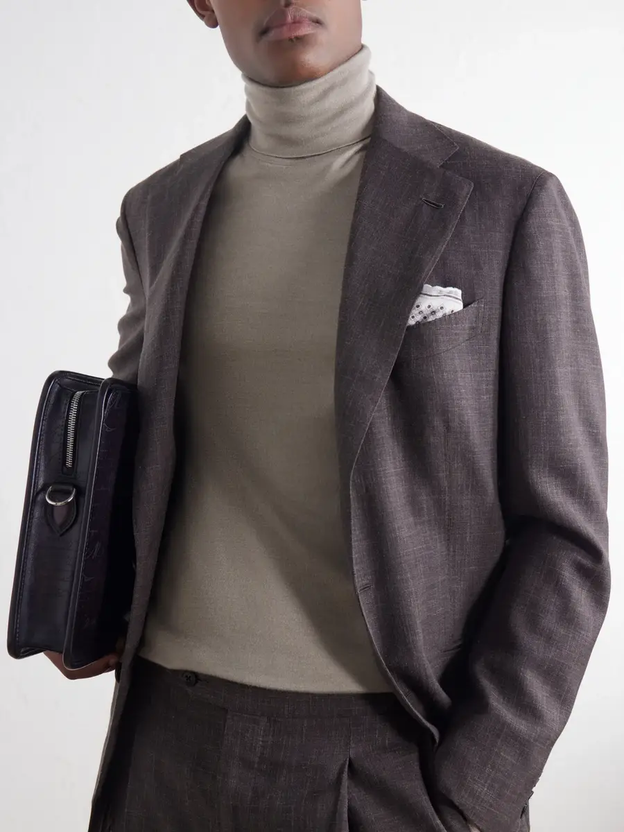 Zegna Cashmere and Silk-Blend Rollneck Sweater - Men | Thumbnail 5