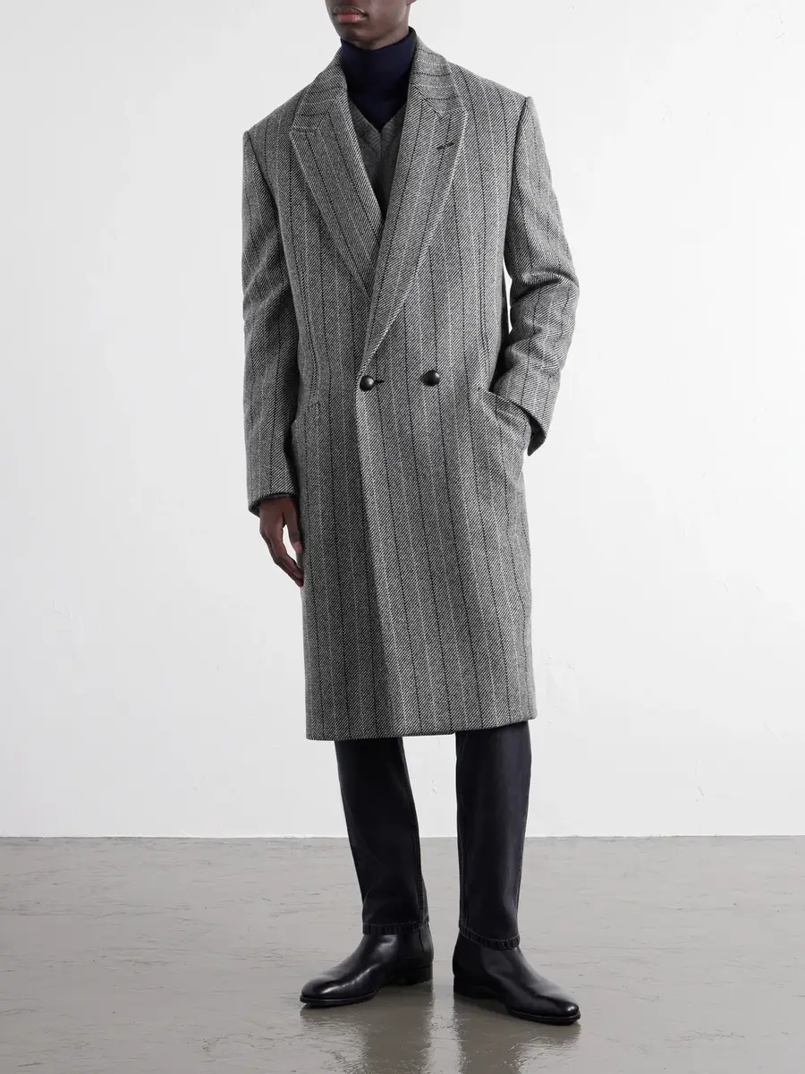 Zegna Trofeo Selection Double-Breasted Pinstriped Wool Coat - Men | Thumbnail 2 Zegna Trofeo Selection Double-Breasted Pinstriped Wool Coat - Men | Thumbnail 2