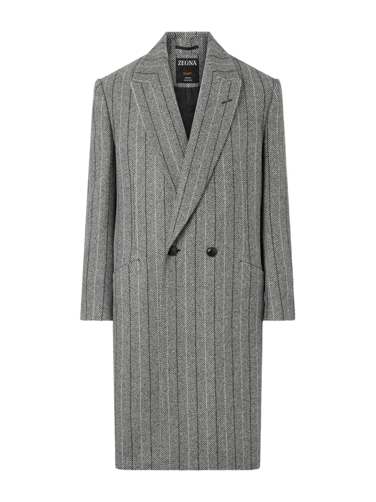 Zegna Trofeo Selection Double-Breasted Pinstriped Wool Coat - Men