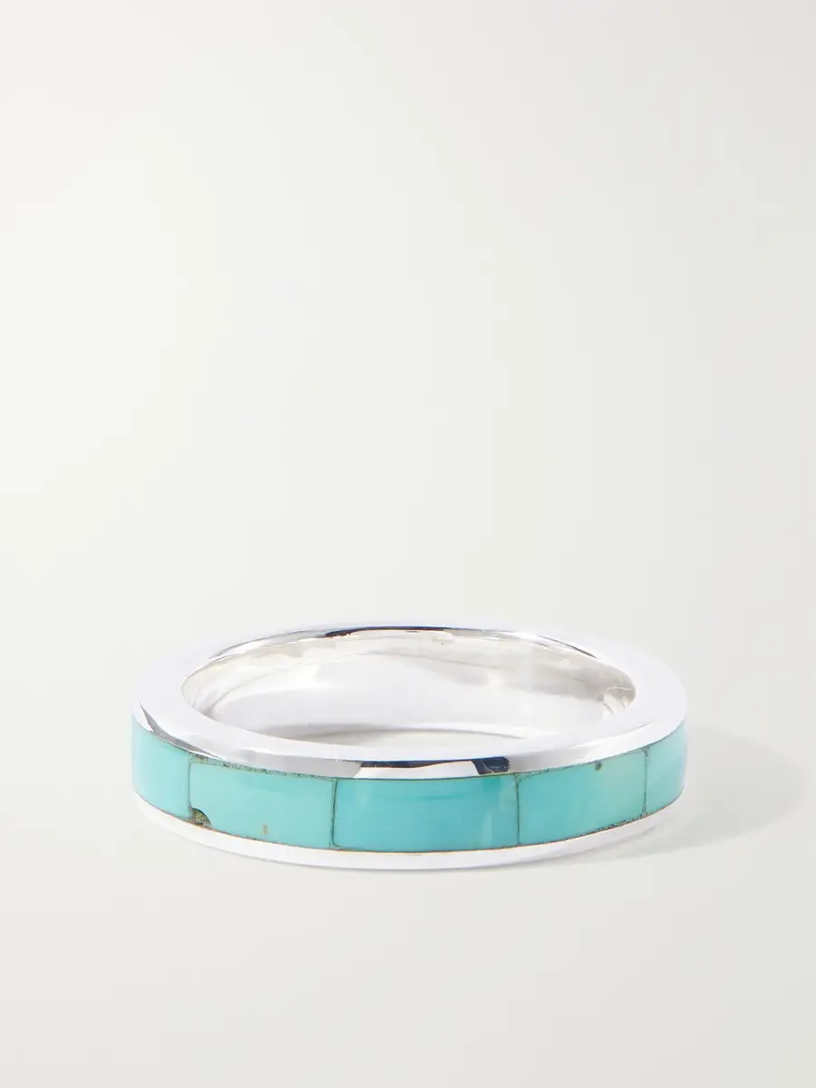 Peyote Bird Infinity Sterling Silver and Turquoise Ring - Men | Thumbnail 3 Peyote Bird Infinity Sterling Silver and Turquoise Ring - Men | Thumbnail 3