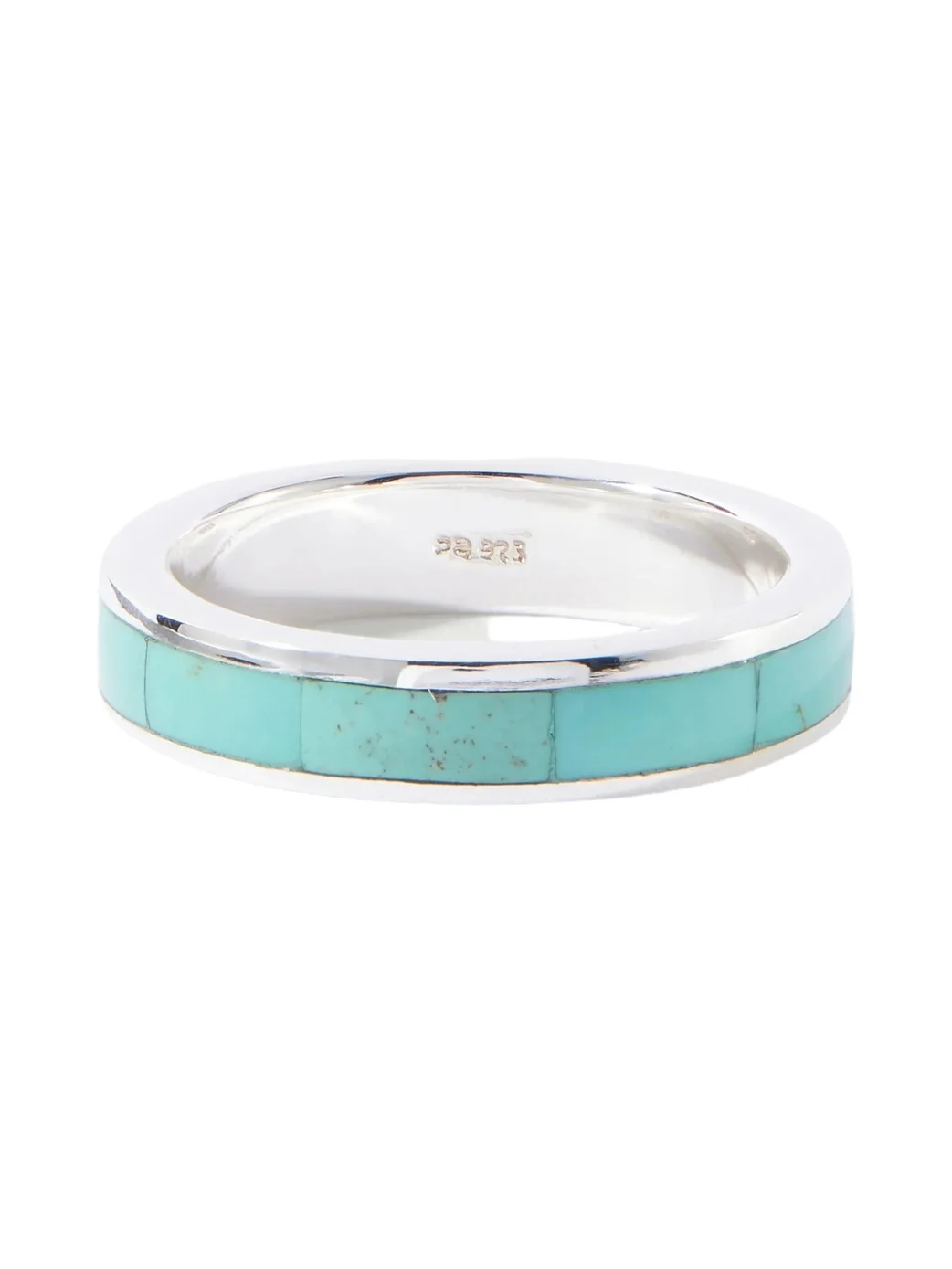 Peyote Bird Infinity Sterling Silver and Turquoise Ring - Men