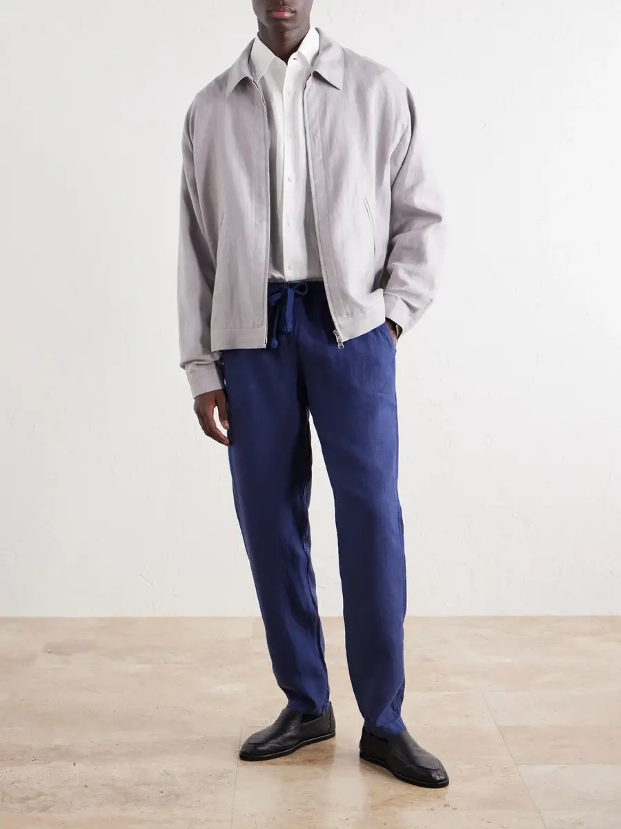FEDELI Straight-Leg Linen Drawstring Trousers - Men | Thumbnail 2