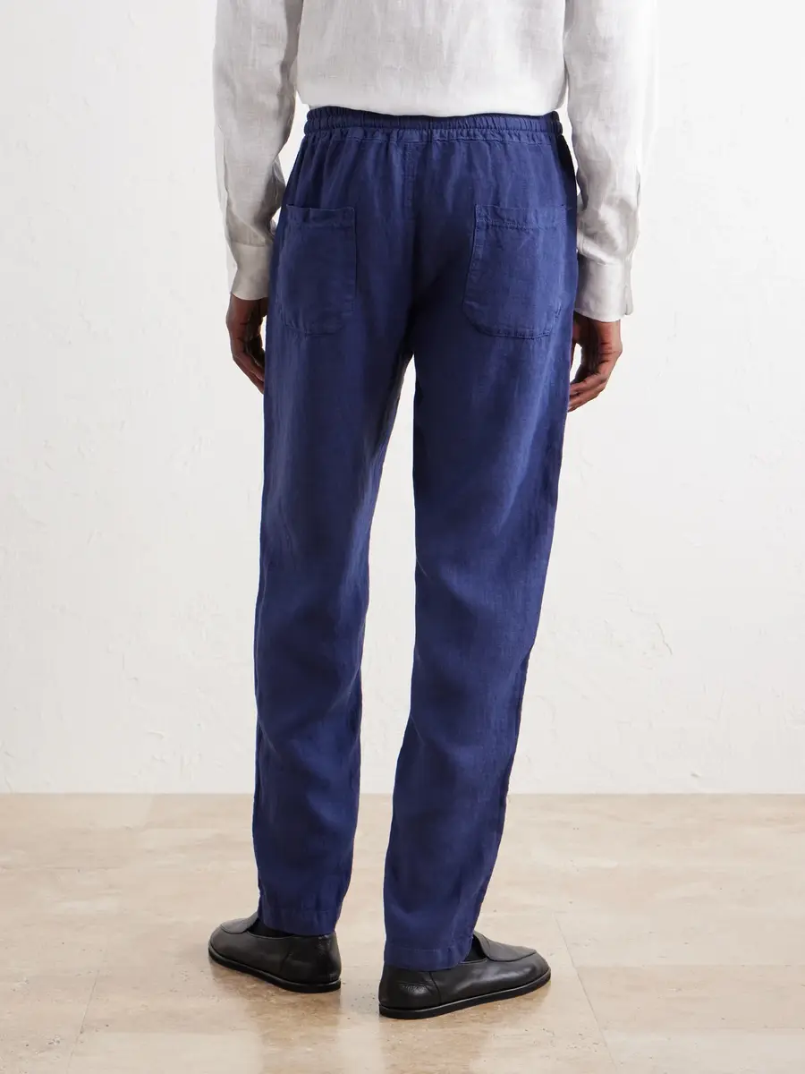 FEDELI Straight-Leg Linen Drawstring Trousers - Men | Thumbnail 4