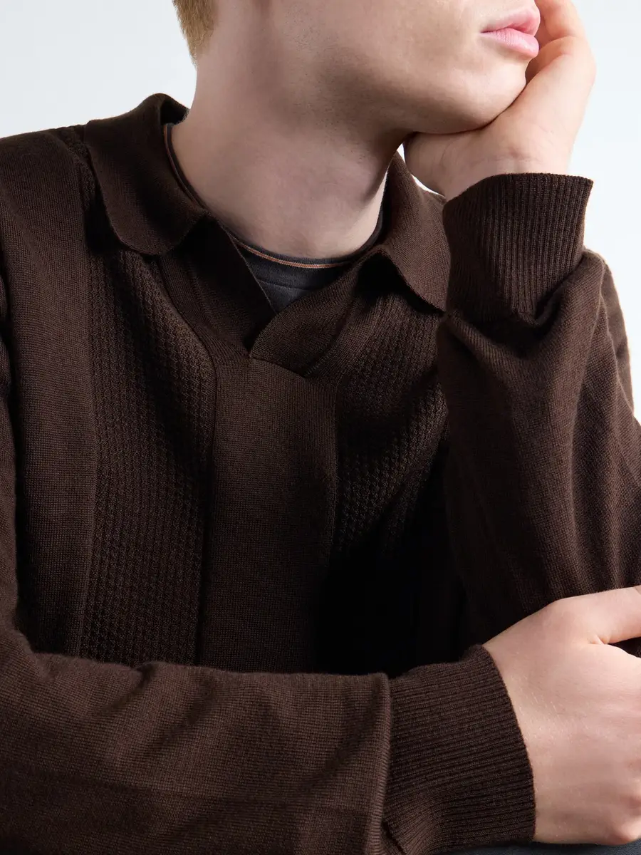 Altea Virgin Wool Polo Sweater - Men | Thumbnail 5 Altea Virgin Wool Polo Sweater - Men | Thumbnail 5