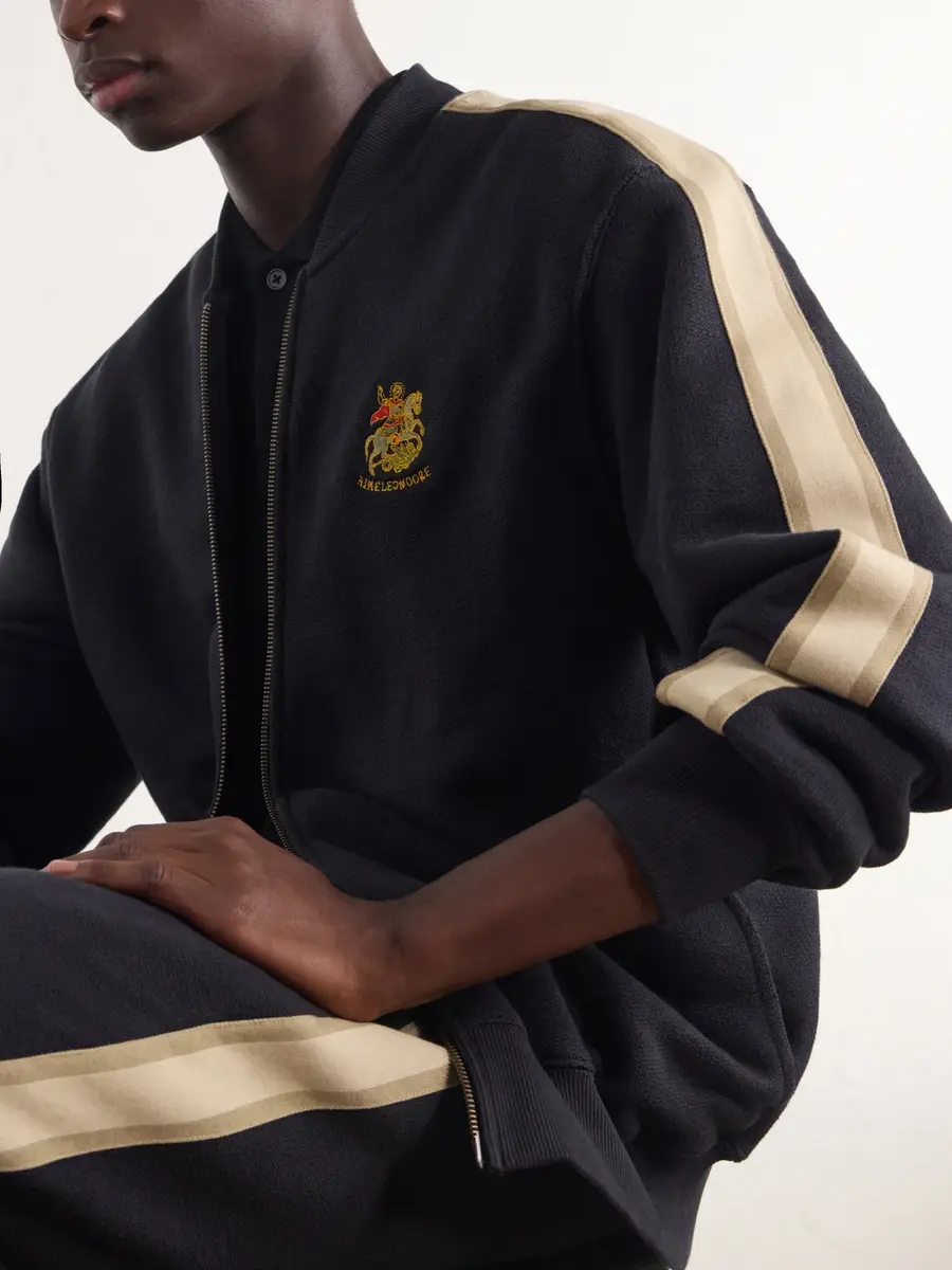 Aimé Leon Dore Saint George Logo-Embroidered Striped Cotton Track Jacket - Men | Thumbnail 5 Aimé Leon Dore Saint George Logo-Embroidered Striped Cotton Track Jacket - Men | Thumbnail 5