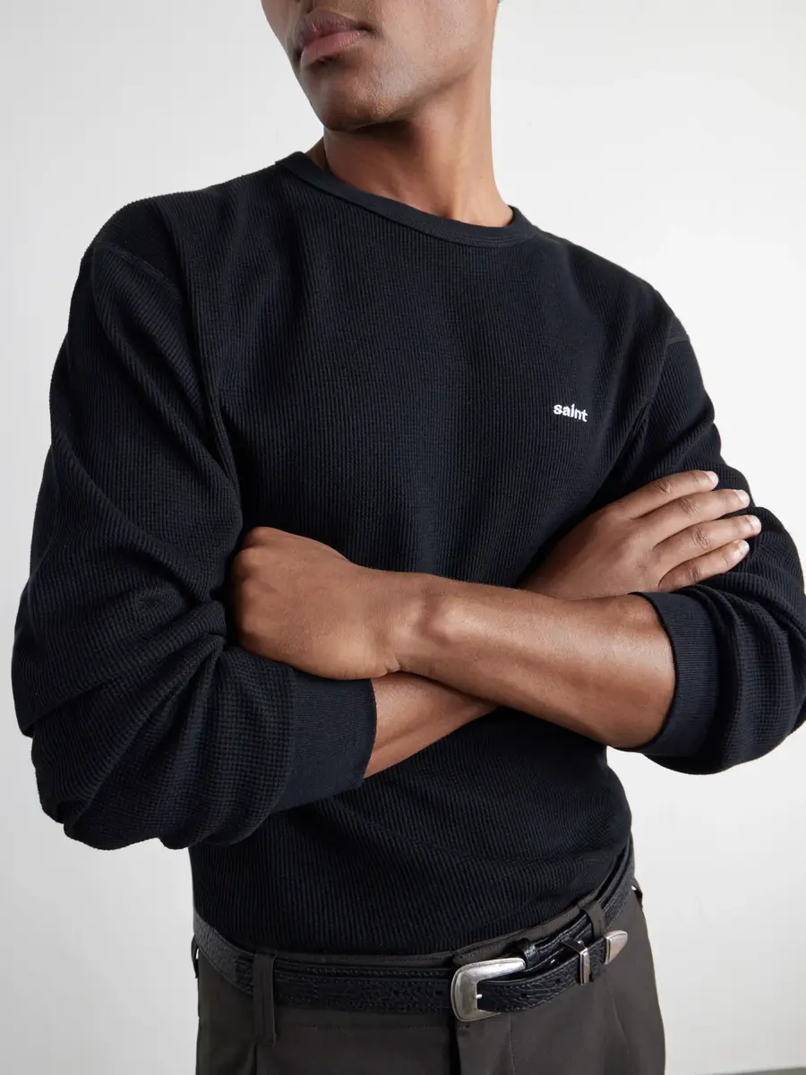 SAINT Mxxxxxx Tharmal Logo-Embroidered Waffle-Knit Cotton T-Shirt - Men | Thumbnail 5 SAINT Mxxxxxx Tharmal Logo-Embroidered Waffle-Knit Cotton T-Shirt - Men | Thumbnail 5