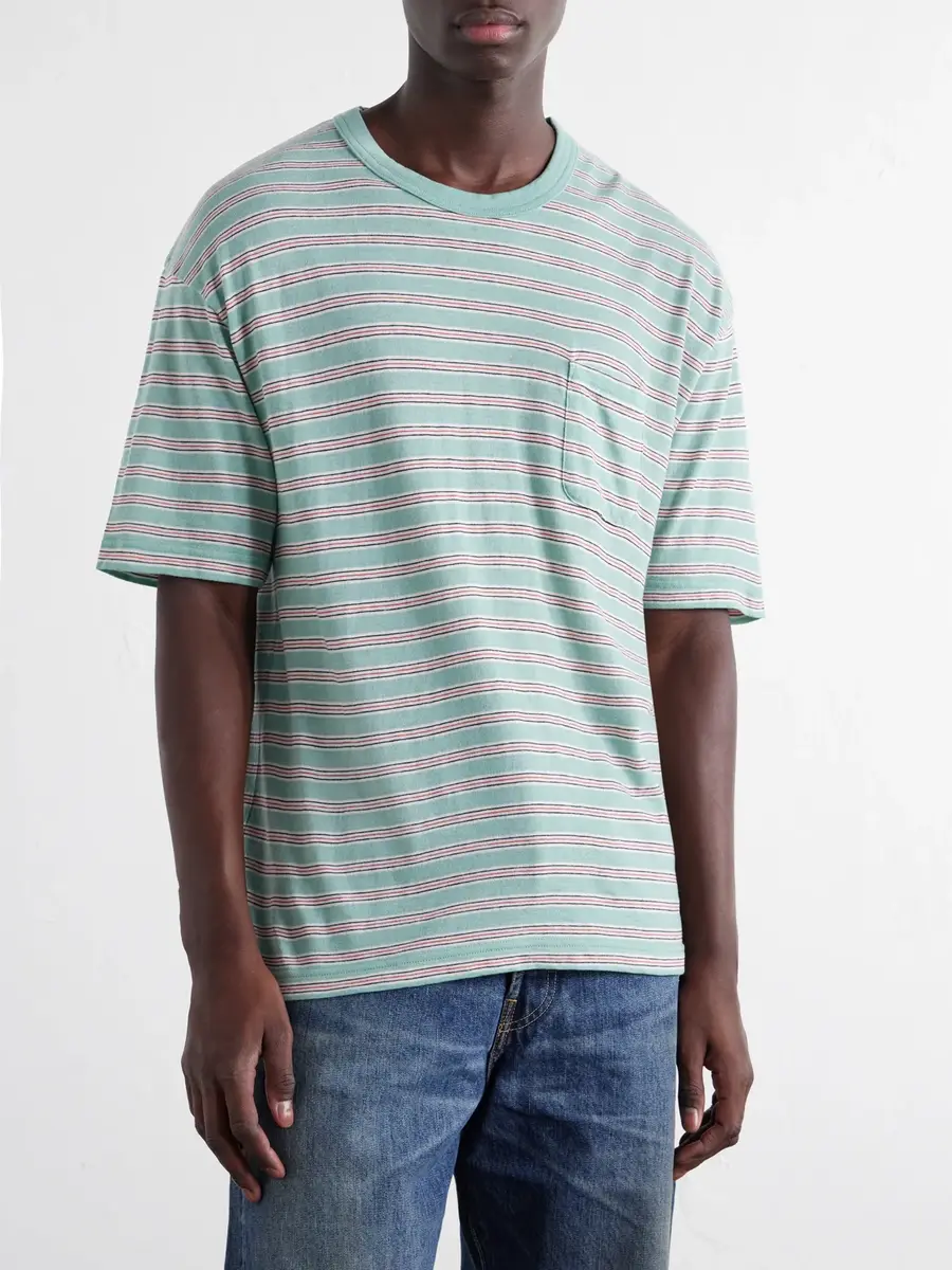 Visvim Jumbo Border Striped Wool and Cotton-Blend T-Shirt - Men | Thumbnail 3 Visvim Jumbo Border Striped Wool and Cotton-Blend T-Shirt - Men | Thumbnail 3