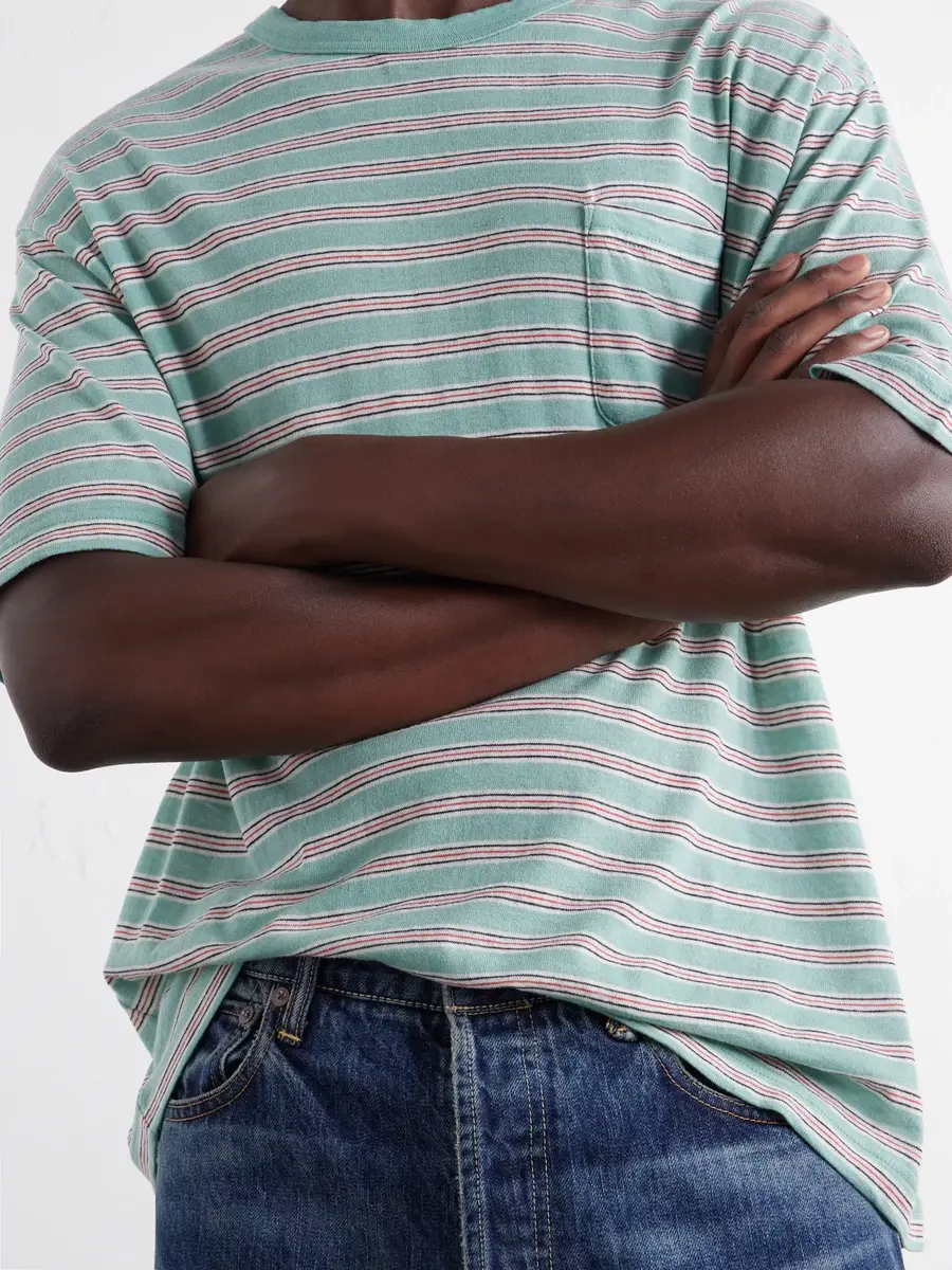 Visvim Jumbo Border Striped Wool and Cotton-Blend T-Shirt - Men | Thumbnail 5 Visvim Jumbo Border Striped Wool and Cotton-Blend T-Shirt - Men | Thumbnail 5