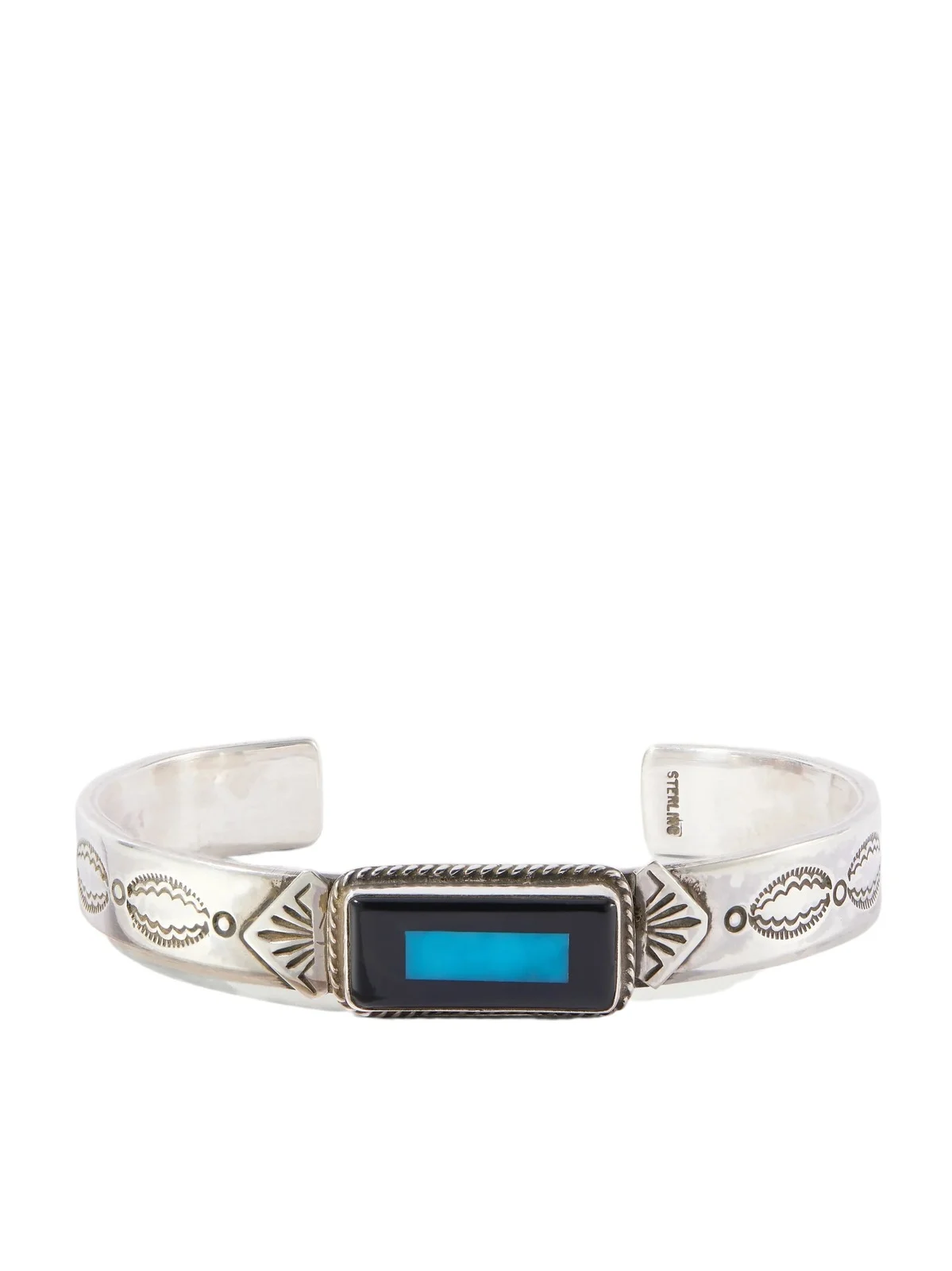 Luke Sterling Silver, Onyx and Turquoise Bracelet - Men Luke Sterling Silver, Onyx and Turquoise Bracelet - Men