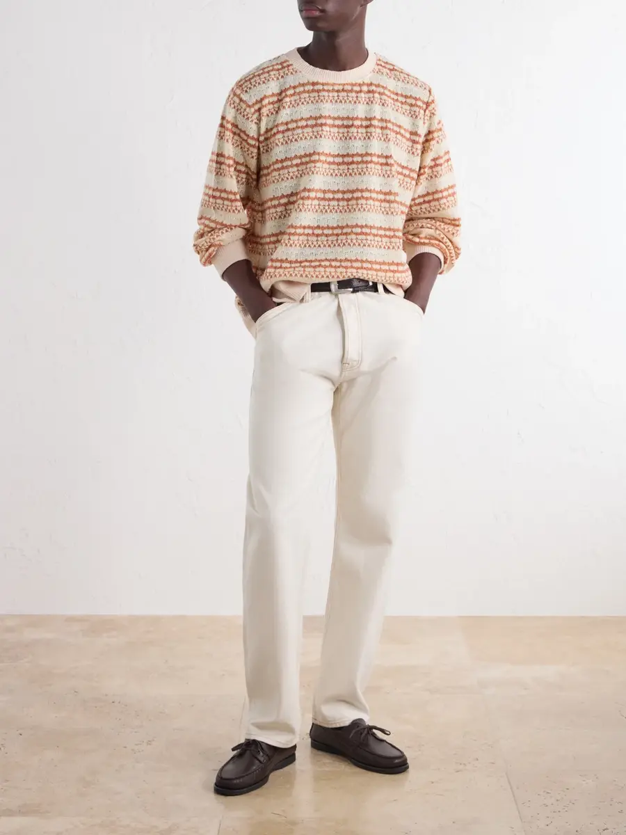 Corridor Striped Pointelle-Knit Sweater - Men | Thumbnail 2 Corridor Striped Pointelle-Knit Sweater - Men | Thumbnail 2