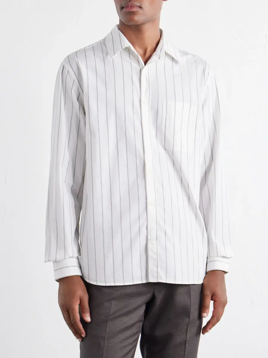 MR P. Striped Cotton and Silk-Blend Shirt - Men | Thumbnail 3