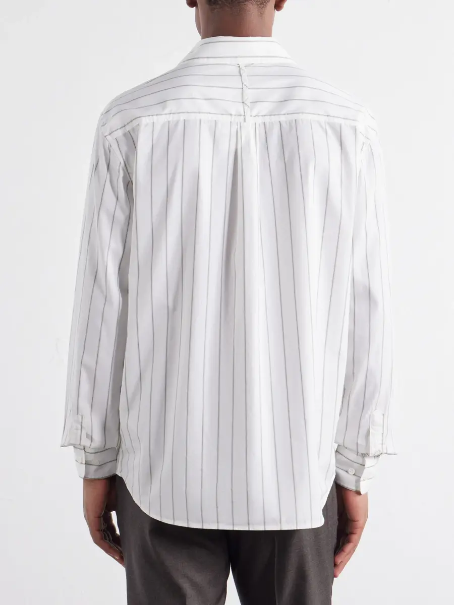 MR P. Striped Cotton and Silk-Blend Shirt - Men | Thumbnail 4