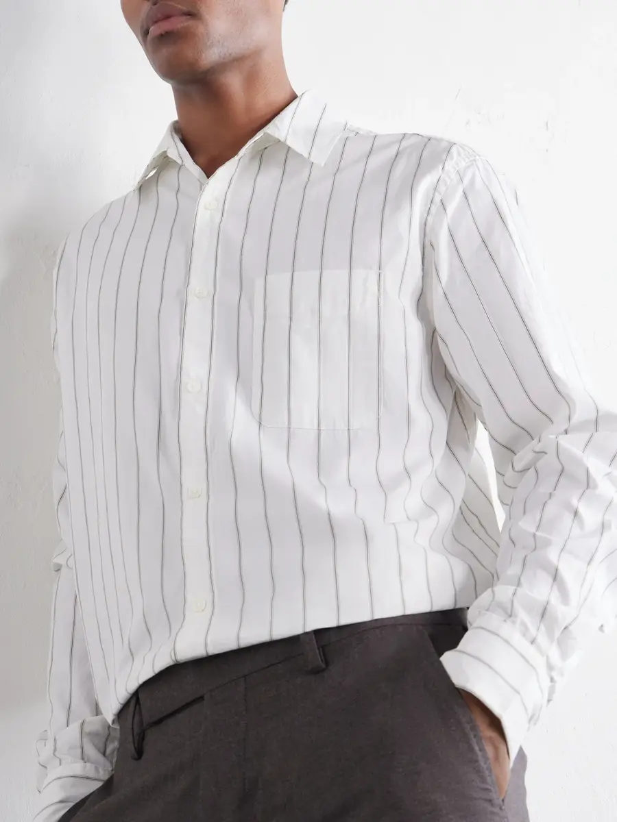 MR P. Striped Cotton and Silk-Blend Shirt - Men | Thumbnail 5
