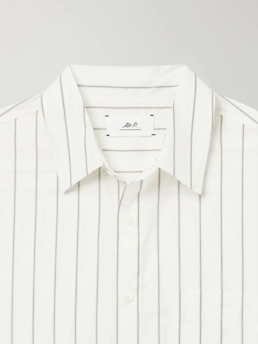 MR P. Striped Cotton and Silk-Blend Shirt - Men | Thumbnail 6