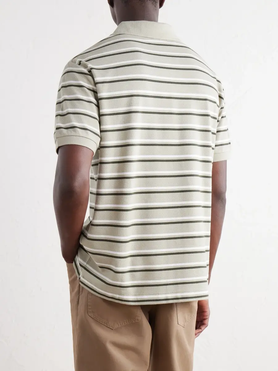 A.P.C. Joe Striped Cotton-Piqué Polo Shirt - Men | Thumbnail 4 A.P.C. Joe Striped Cotton-Piqué Polo Shirt - Men | Thumbnail 4
