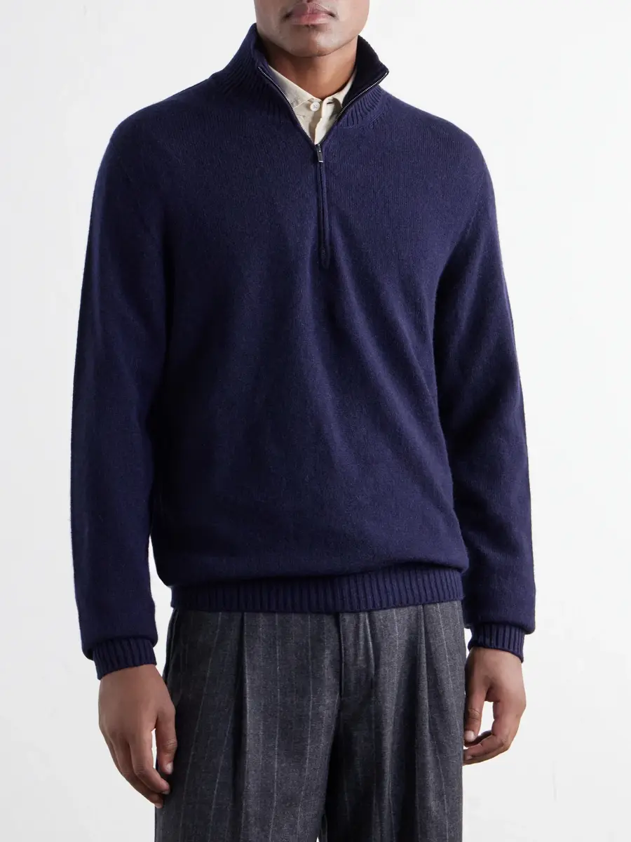 Thom Sweeney Cashmere Half-Zip Sweater - Men | Thumbnail 3 Thom Sweeney Cashmere Half-Zip Sweater - Men | Thumbnail 3
