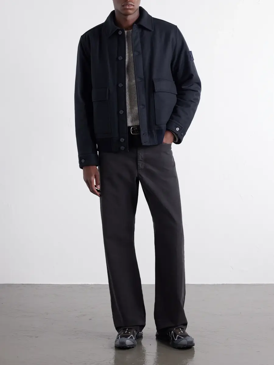 Stone Island GHOST Padded Wool and Nylon-Blend Flannel Bomber Jacket - Men | Thumbnail 2 Stone Island GHOST Padded Wool and Nylon-Blend Flannel Bomber Jacket - Men | Thumbnail 2