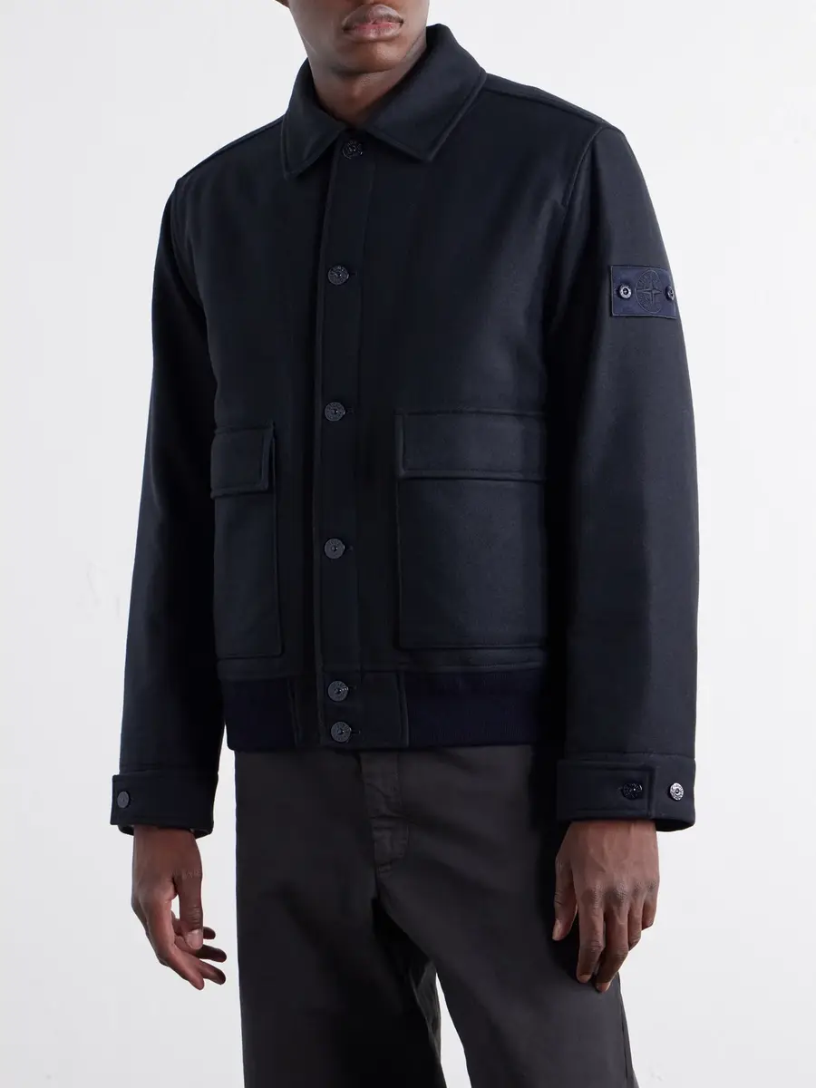 Stone Island GHOST Padded Wool and Nylon-Blend Flannel Bomber Jacket - Men | Thumbnail 3 Stone Island GHOST Padded Wool and Nylon-Blend Flannel Bomber Jacket - Men | Thumbnail 3