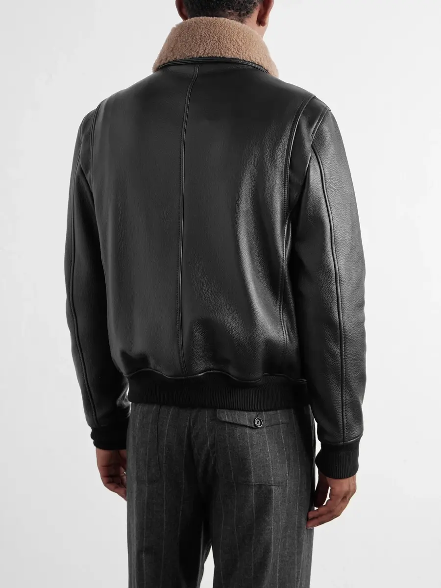 MR P. Shearling-Trimmed Full-Grain Leather Blouson Jacket - Men | Thumbnail 4 MR P. Shearling-Trimmed Full-Grain Leather Blouson Jacket - Men | Thumbnail 4