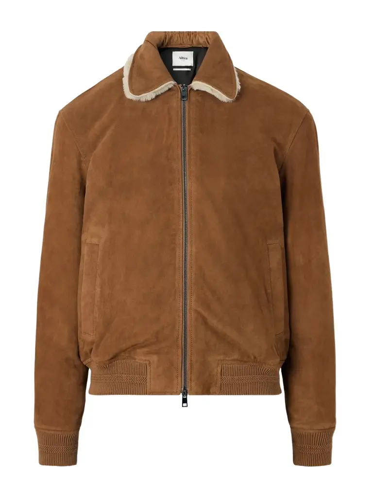 Altea Iggy Shearling-Trimmed Padded Suede Jacket - Men
