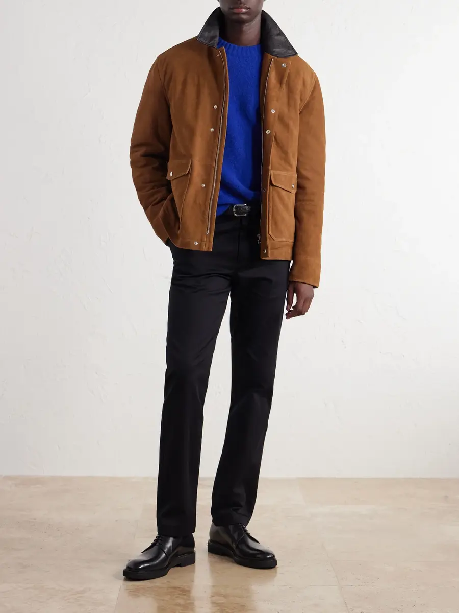 MR P. Leather-Trimmed Suede Jacket - Men | Thumbnail 2