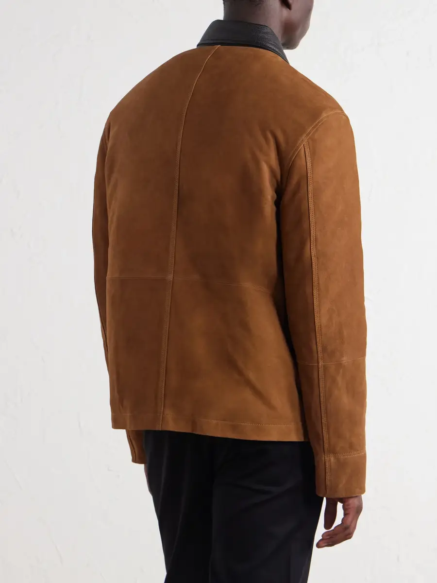 MR P. Leather-Trimmed Suede Jacket - Men | Thumbnail 4