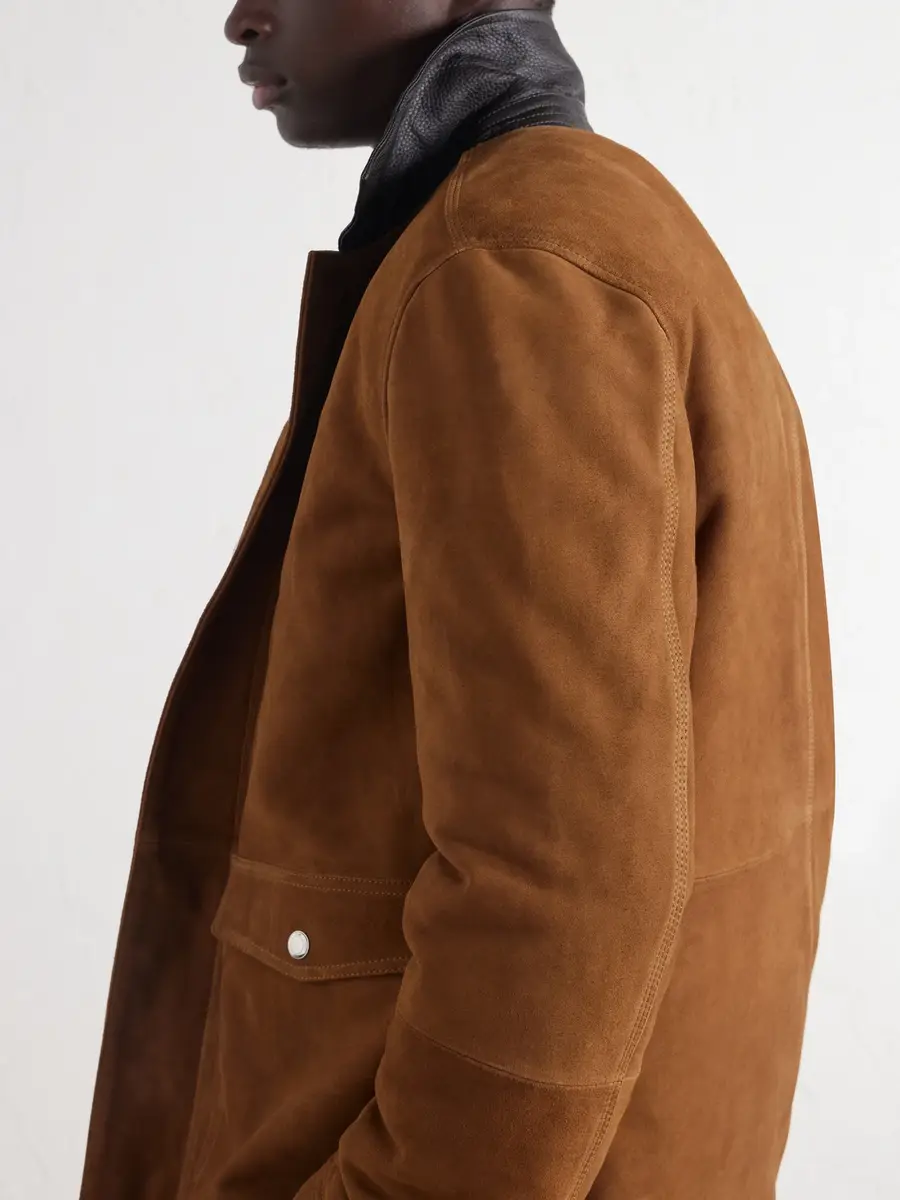 MR P. Leather-Trimmed Suede Jacket - Men | Thumbnail 5