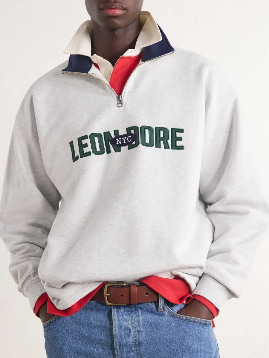 Aimé Leon Dore Logo-Appliquéd Cotton Half-Zip Sweatshirt - Men | Thumbnail 5 Aimé Leon Dore Logo-Appliquéd Cotton Half-Zip Sweatshirt - Men | Thumbnail 5